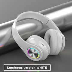 Wireless Bluetooth 5.0 HiFi Over-Ear Headphones | Foldable | Low Latency | Sports Office Gaming | White Black Gray Red