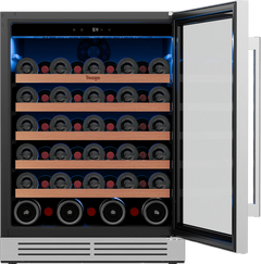 52 bottles wine cooler 5.12 Cu.ft compressor air cooling single temperature zone wine mini fridge With blue light ＆ door lock ＆ automatic defrosting