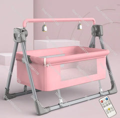 Custom Multi-function Electric Baby Rocking Cradle Bed Easy Foldable Baby Bassinet with Music Mosquito Net Electronic Baby Swing