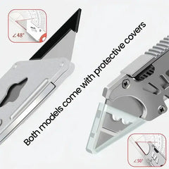 Folding Utility Knife Replaceable Blade Cutter for Cable Cartons Cardboard Boxes Sharp Durable with Safety Lock Easy Blade Chang