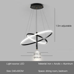 Modern Round LED Chandeliers for Living Room Dining Room Kitchen Island Luster Pendant Lights Fixture Home Decor Indoor Lighting