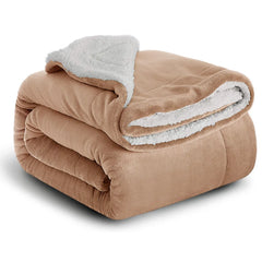 Sherpa Fleece Blanket Throw Black Soft Reversible Thick Plush Blankets Microfiber Winter Bed Blanket for Camping Couch Sofa