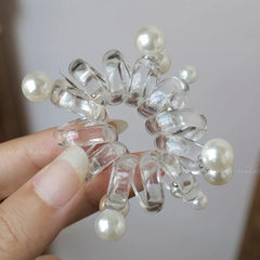 rope adult telephone cable ring Rabbit Cute Hair Ring Large Frosted Adult Hair Tie  head ring Children's telephone hephone Cable