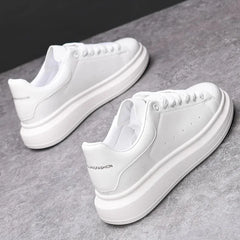 Brand Men's Shoes Black Glossy Casual Men Shoes White Fashion Couple
