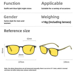 Fashionable Color Blocking Night Vision Blue Light Blocking Glasses Orange or Red Lenses for Computer Gaming Protective Eyewear