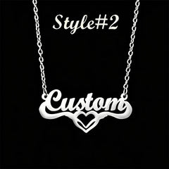Multi-style Heart Name Design Personalized Pendant Necklace Woman Stainless Steel Silver Gold Name Customized Necklace Jewelry