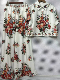 Summer New Fashion Women's Print Suit Lapel Short Sleeve Short Waist