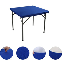 Square Elastic Edge Fitted Table Cover Outdoor Camping Picnic Tablecloth Wedding Banquet Cocktail Party Decor Table Cloth