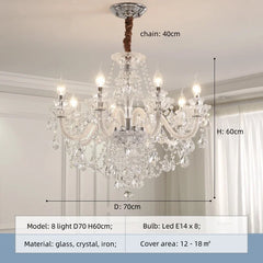 French Lustre Crystal E14 Chandelier Living Room Decor White Glass Pendant Lights Led Ceiling Chandelier For Bedroom Led Lampara