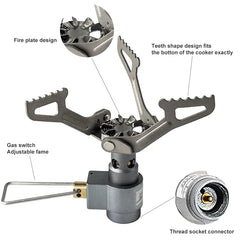 BRS Outdoor Gas Stove Mini Camping Gas Burner 25g Ultralight Titanium