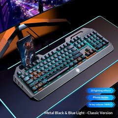 Eweadn Tk900 Wireless Gaming Mechanical Keyboard Mouse Headset Combo Blue Switch Metal Panel N Key Rollover For Desktop Pc