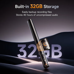 COMICA VM40 Super Cardioid 2.4G Wireless Shotgun Microphone 48kHz/32-bit 32GB Built-in Storage Mic for Camera,Smartphone,PC