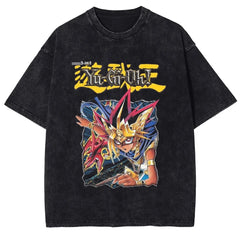 Yu Gi Oh Anime Print T-shirt Yugi Muto Manga Graphic T Shirt Men Women Clothing Summer Short Sleeve Tees Washed Cotton Tshirt