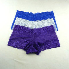 3pcs M-XXL Female Boxers Underwear Silk Boyshorts Women Transparent Panties Shorts Ladies Perspective Lingerie