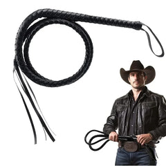 Unisex Universal 70" Faux Leather Cowboy Whip Vintage Ringmaster Whip Costume Accessory Halloween Party Prop Role Play Gift