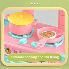 Mini Kitchen Counter Play Set DIY Simulated Cooking Food Tableware Play House Role Play Pretend Game Toy Gift Kid Boy Children