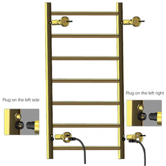 Brushed Gold Electric heated towel rack Heated towel warmer Towel radiator 10 Bars Bathroom Towel Dryer 80cm*50cm