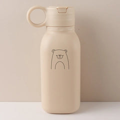 450ml Custom Name Silicone Straw Cup, Personalized Cartoon Pattern