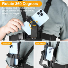 Camera Phone Chest Mount Laptop Harness Phone Holder Strap Clip POV Holder for iPhone 17 16 Android Gopro 12 Camera Smartphone Photography Kits