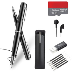 128GB AI Digital Voice Recorder Pen Intelligent Noise Reduction Audio Recorder with Playback Rechargeable Writing Pen Recorder