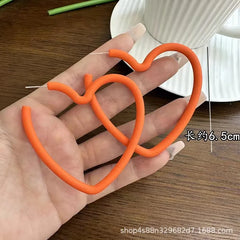 Simple Big Round Star Heart Hoop Earrings For Women Geometric Plastic Exaggerated Earring Hyperbole Trendy Ring Earrings Jewelry