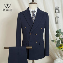 ST Cassy High Quality Elegant Man Suit 2 Piece Set Party Outfit Modern Wedding Dinner Suit for Men Stylish Business Office Suit