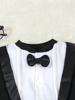 Autumn Infant Baby Boy Rompers Cotton Gentleman Footed Romper Prince Costume Infant Jumpsuits Boys Formal Clothes  For 0-12M