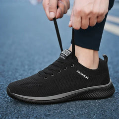 Men's Sneakers Black Casual Comfortable Knitted Sports Shoes Breathable Comfortable Running Fitness Shoes Mens Sports Shoes