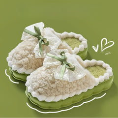 2026 New Women's Plush Slippers - Bow Detail Winter House Shoes, Ultra-Soft Non-Slip Indoor Slippers for Home&Maternity Comfort