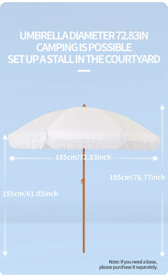 Large Camping  Seaside Resort Beach Umbrella Courtyard Tassel Sun Umbrella Pool Sun Protection Terrace