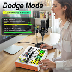 TENLAMP Y300 BM800 Podcast Microphone Bundle with Live Sound Card Audio Mixer Professional 3.5mm Condenser Mic for PC Smartphone Laptop Vlog Recording Live Streaming YouTube Karaoke Gaming Studio Setup