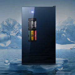 Mini Wine Fridge Electric Beverage Cooler Mirror Glass Door LED Light Built In Refrigerator For Home Kitchen Bar Office Use