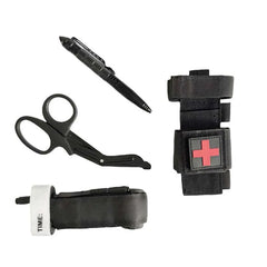 Tactical Tourniquet Set - Rotary Medical Emergency Strap with Tactical Pen & Scissors | Essential for Outdoor Survival, Combat,