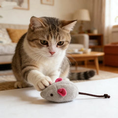Interactive Catnip-Filled Rattle Mouse Toy for Cats Pretend Fur Design Pre-filled with Catnip for Enhanced Play Pet Game