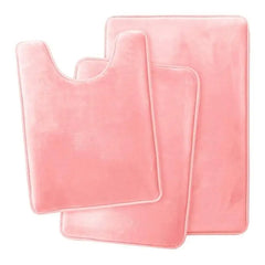 G6KF Set of 3 Bathroom Rugs Toilet Mats Super Absorbent Floor Mat European Decoration