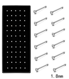 40/60pc Stainless Steel Straight L Nose Stud for Women Nose Ring Set