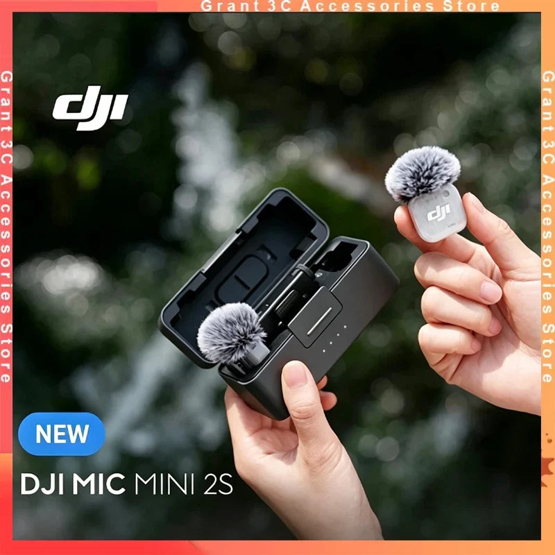 For DJI Mic Mini 2S Wireless Lavalier Mic 1TX/2TX 1RX Built-in Recording 32-bit Float AI Noise Reduction Mic for Camera Phone