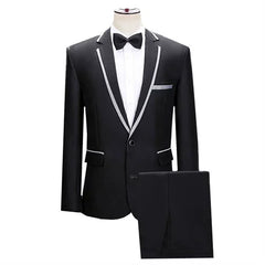 (jacket+pants) Men Fashion Wedding Banquet Party Flower Suits Singer