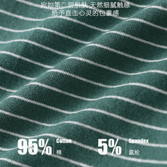 3PCS/Pack 100% Cotton Soft Panties Woman Trendy Striped Female Underwear Summer Breathable High Elastic Mid-rise Waist Boyshort