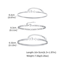 1/2/3pcs Chain Bracelet for, Stainless Steel Twisted Rope Cuban Chain