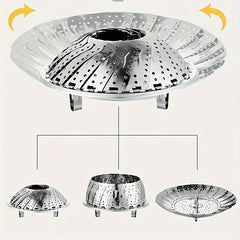 Stainless Steel Steamer Basket - Expandable 6-10.5" Foldable for Pots | Healthy Veggie Steamer Rack, Durable & Easy Clean