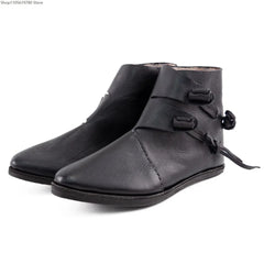 Renaissance Medieval Retro Royal Men's Shoes Medieval Imitation Leather Polish Aristocratic Renaissance Cosplay Bandage Boots