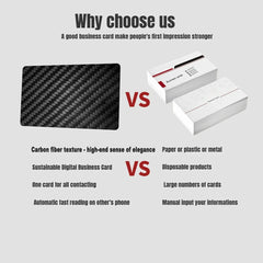 1Piece Digital Business Card Social Share NFC Carbon Fiber Smart NFC Card Business Card Fast Reading Ntag 215 Blank NFC Card