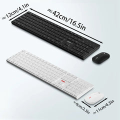 Lenovo KM220™ Wireless Keyboard & Mouse Combo – 2.4GHz USB, 104 Keys, Silent Quiet, Ergonomic, Home & Office, Black & White | FlipStylez LLC®