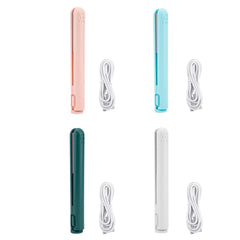 Heating Straightening Iron Mini 2 in 1 Hair Straightener USB Ceramics Heating Straightening Curling Flat Iron