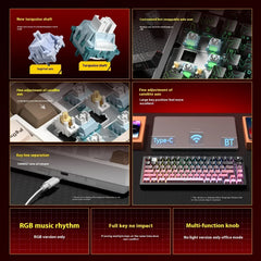 Leobog Hi75C Pro Aluminum Wireless Mechanical Keyboard | Tri-Mode 2.4G Bluetooth Wired | 81-Key Hot-Swap RGB Gaming Keyboard