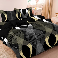3pcs Botanical Geometric Lines Floral Design Bedding Set Included 1