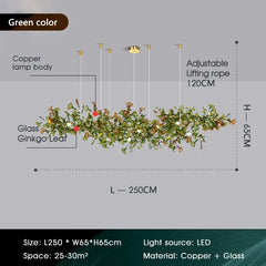 Modern Gingko Chandelier Custom Lights Luxury Glass Chandelier Suitable For Dining Room Living Room Villa Home Decor Gloss