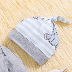 Citgeett Autumn Infant Baby Boys Girls Fall Outfits Long Sleeve Print Romper + Pants + Hat Set Spring Clothes