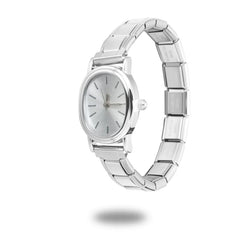 1PC 's Stainless Steel Round Simple Watch Bracelet Bangle for Friend